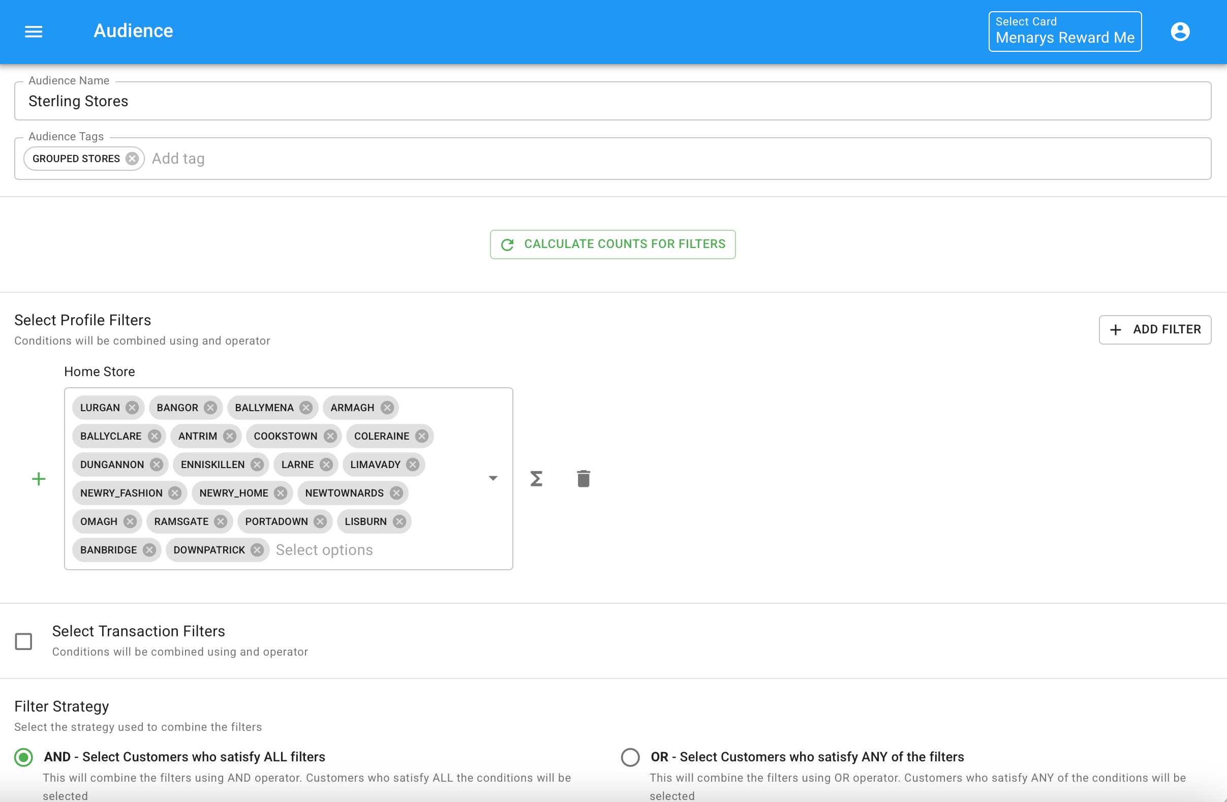 Audience builder - segment criteria